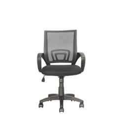 CorLiving - Workspace 5-Pointed Star Mesh Linen Fabric Chair - Dark Grey - Front_Zoom