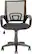 Front. CorLiving - Workspace 5-Pointed Star Mesh Linen Fabric Chair - Black/Dark Brown.