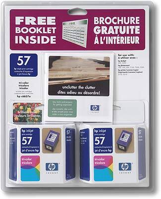 Front Standard. Hewlett-Packard - 57 Inkjet Cartridge Twin-Pack - Multicolor.