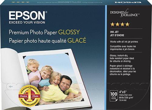 Front. Epson - Premium Glossy Photo Paper - White.