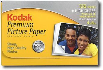 Front Standard. Kodak - 125-Pack 4" x 6" High-Gloss Picture Paper.