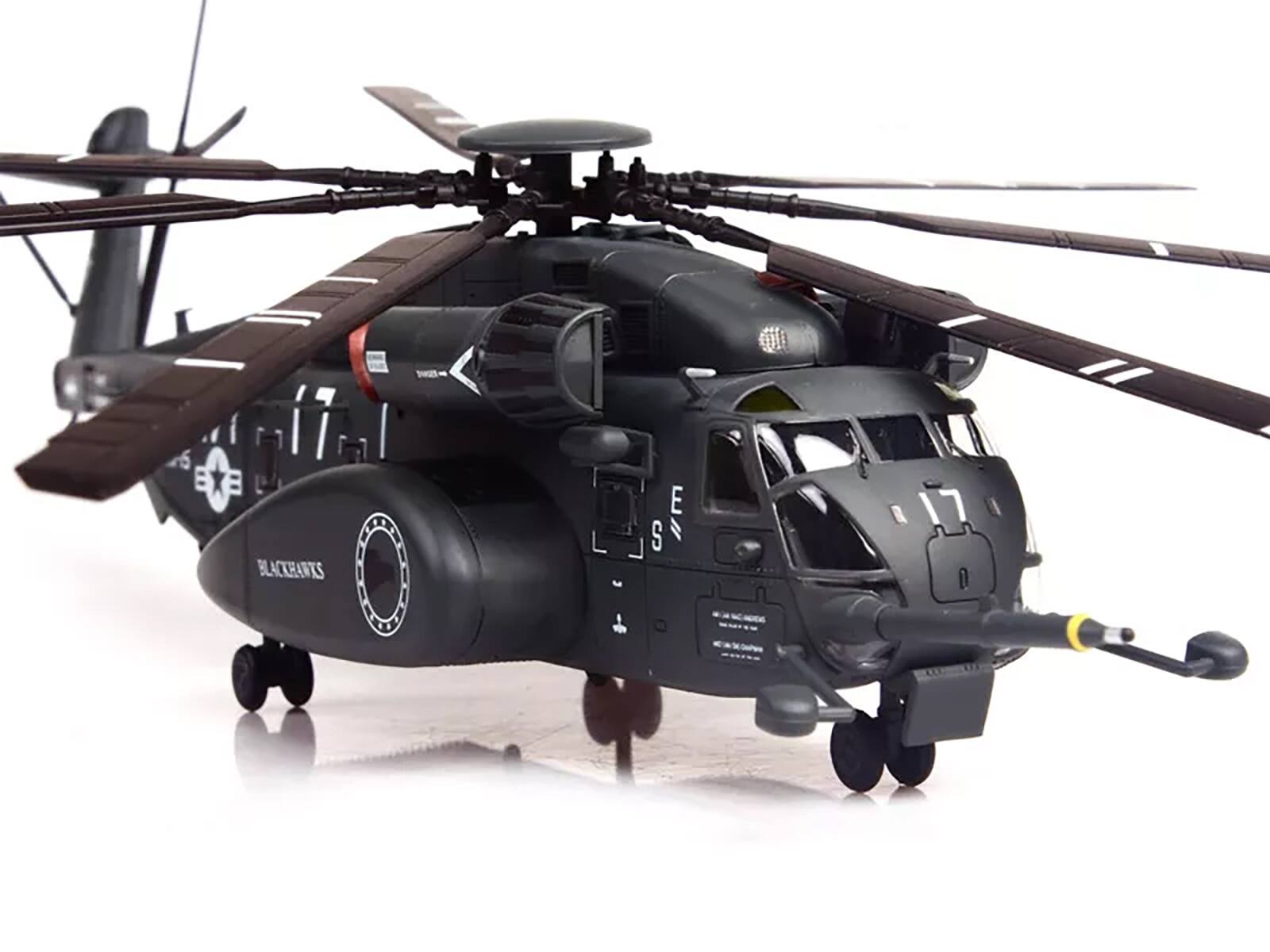 Alt View 2. Panzerkampf - Sikorsky MH-53E Sea Dragon Helicopter "US Navy, Blackhawks, Tail Number 17" Dark Gray 1/72 Die Cast Model by Panzerkampf.
