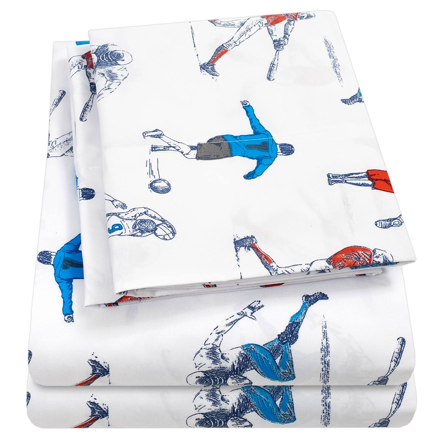 Alt View 1. Sweet Home Collection - Kids' Printed Classic & Bright Ultra Soft Microfiber Sheet Sets - Twin XL - Sports.