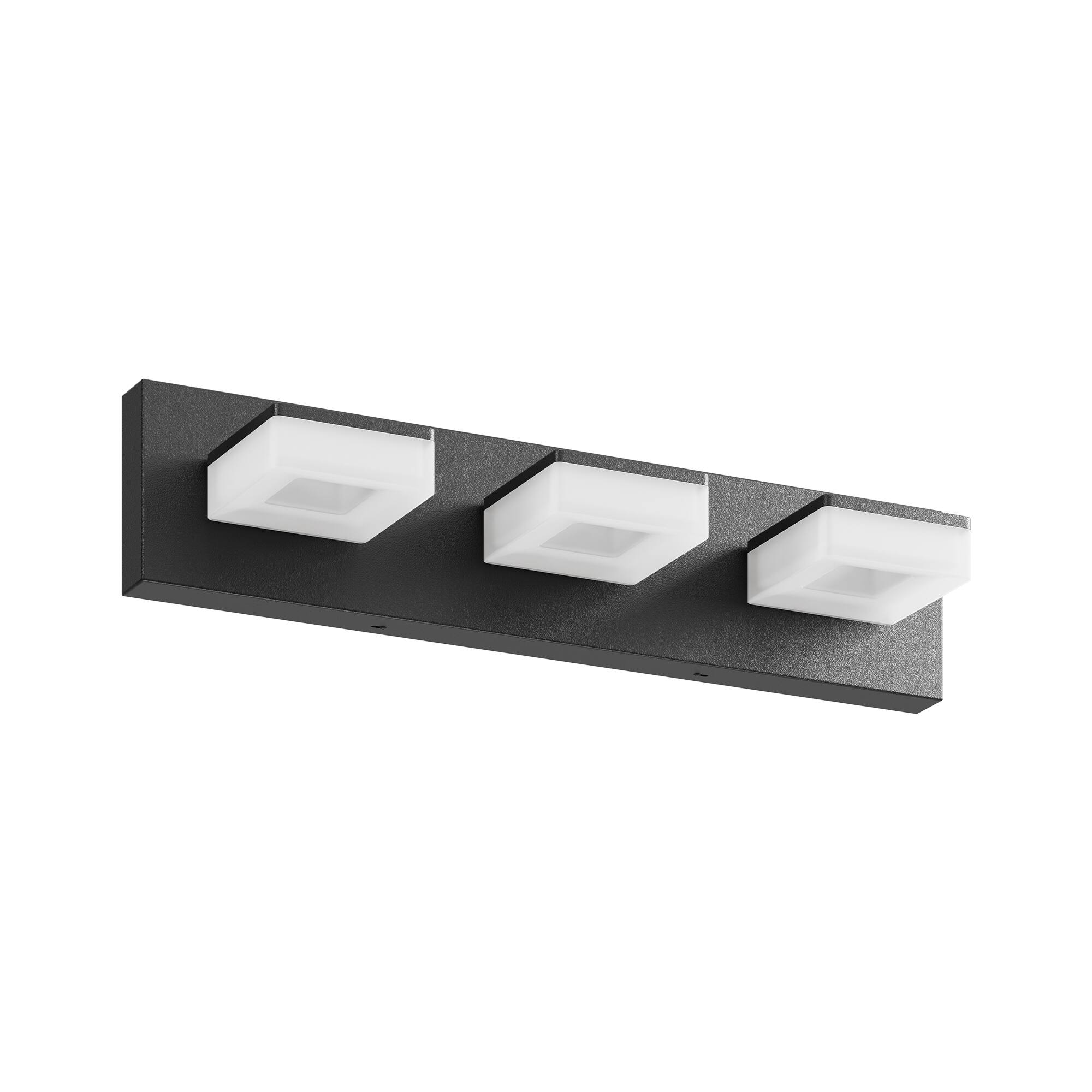 Alt View 4. HOMLUX - 19.69 in. 3 Lights Black LED Vanity Light Bar Vanity Accent Lighting Fixtures and Metal Wall Sconces with Acrylic Shade.