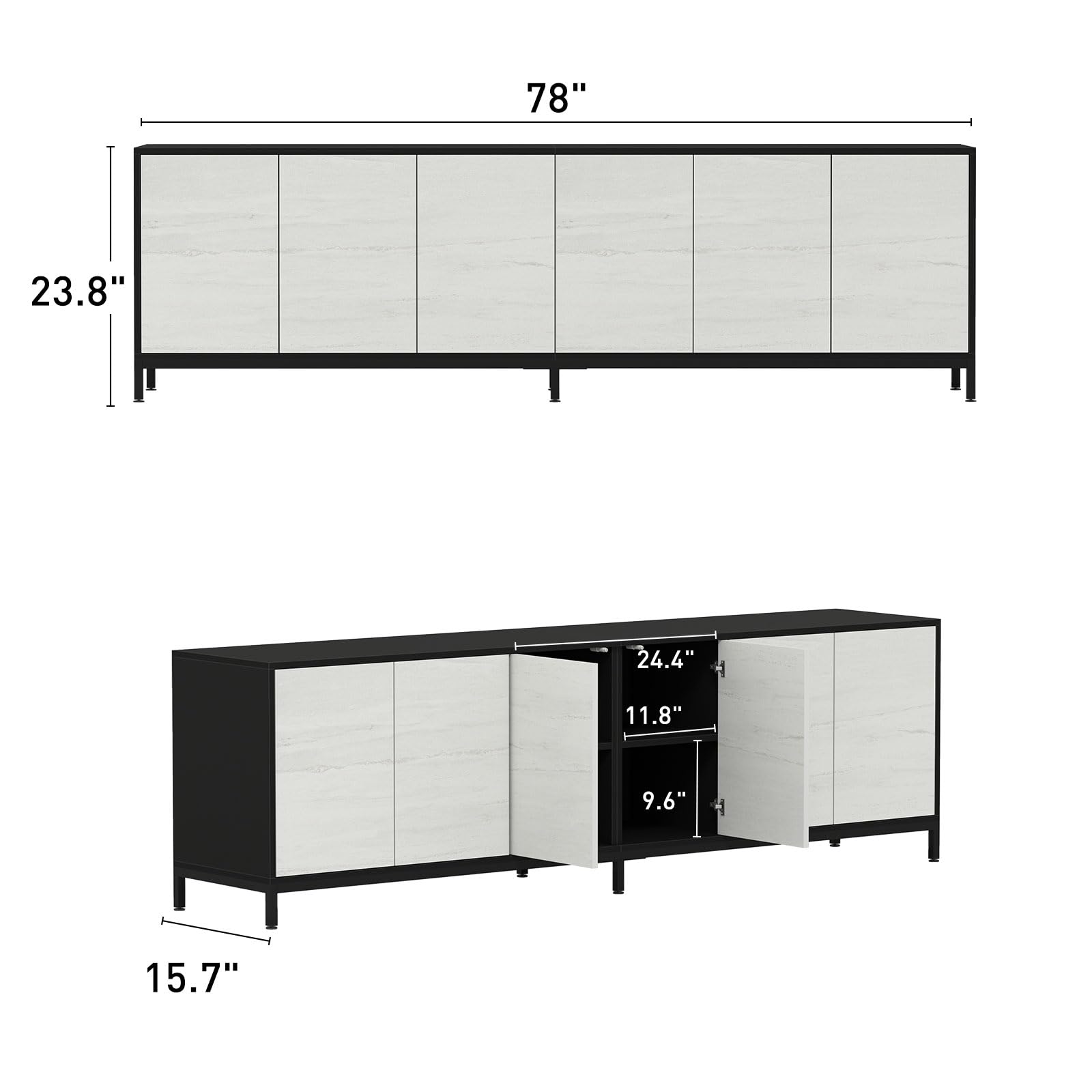 78" 23.8" 24.4" 11.8" 9.6" 15.7"