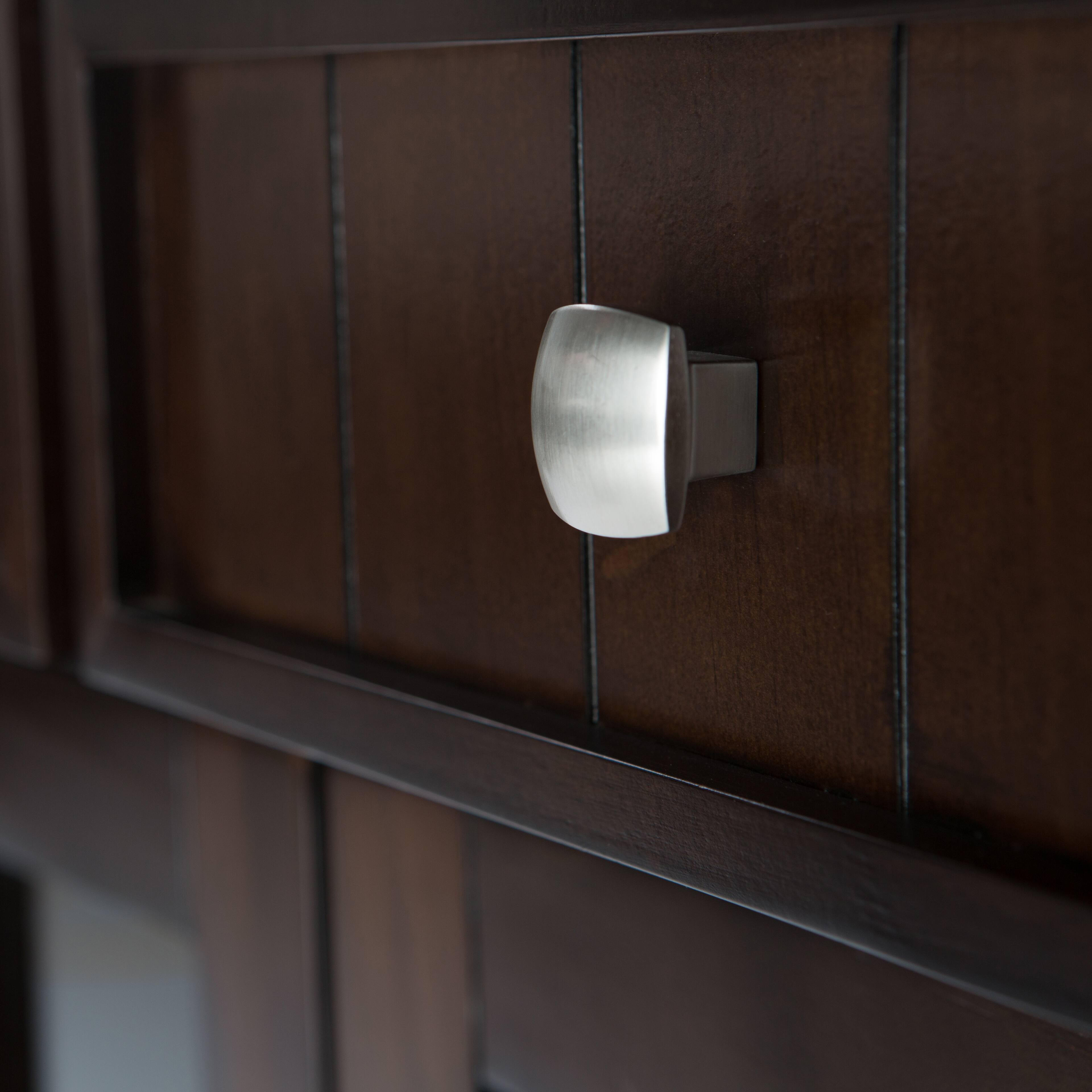 Alt View 17. Simpli Home - Acadian Solid Wood 36 inch Wide Transitional Entryway Hallway Storage Cabinet - Brunette Brown.