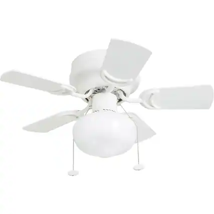 Front. Prominence Home - Prominence Home Hero, 28” Flush Mount Indoor LED Ceiling Fan with Light, White - White.
