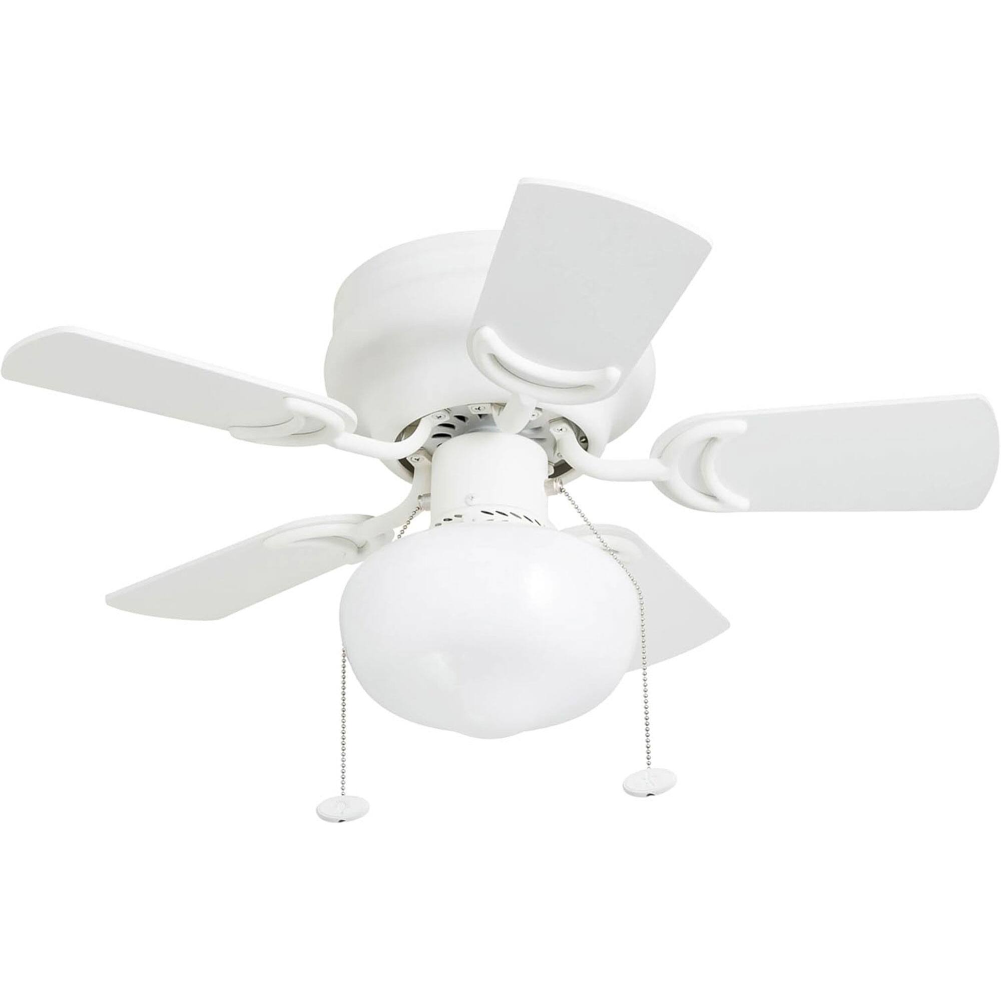Front. Prominence Home - Prominence Home Hero, 28” Flush Mount Indoor LED Ceiling Fan with Light, White - White.