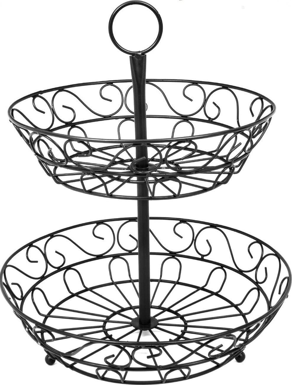 Alt View 4. Sorbus - Sorbus Fruit Basket for Kitchen - 2-Tier Countertop Fruit Holder & Decorative Bowl Stand - Black.