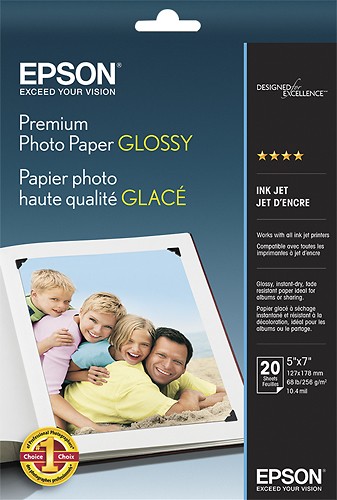 Epson 20-ct Premium Photo Paper 5x7 - White (S041464)