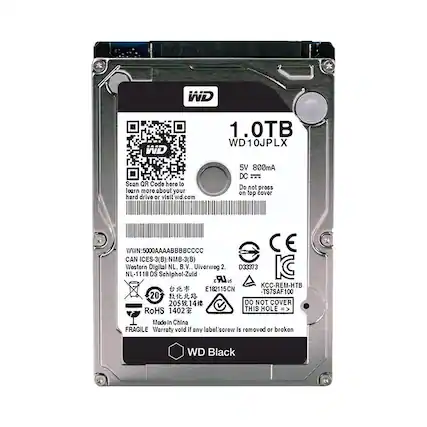Front. WD - Black 1TB Internal SATA Hard Drive for Laptops - Black.
