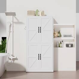 Anysun - Heavy-Duty Steel Kitchen Pantry Storage Cabinet with Adjustable Shelves, Versatile Storage Organizer for Kitchen - White