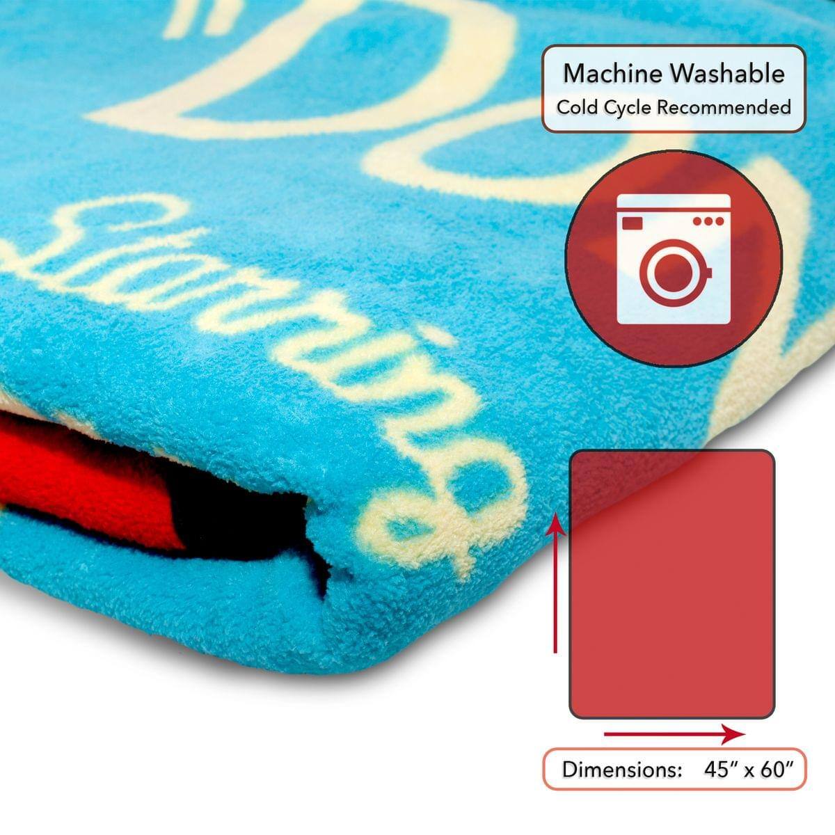 Machine Washable  
Cold Cycle Recommended  

Dimensions: 45" x 60"