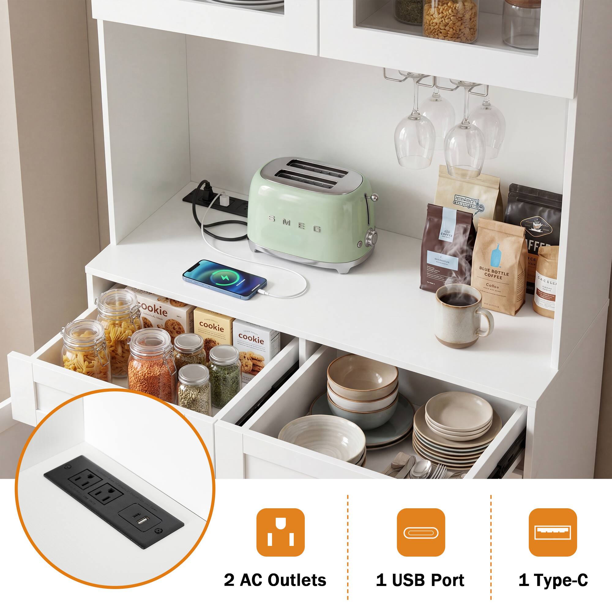 cookie SMEG M E  
cookie cookie BODC  
CO - s - orE  
LOPESS STTLE  
Coftes FF TES BECO  
I 2 2 AC Outlets 1 USB Port 1 Type-C
