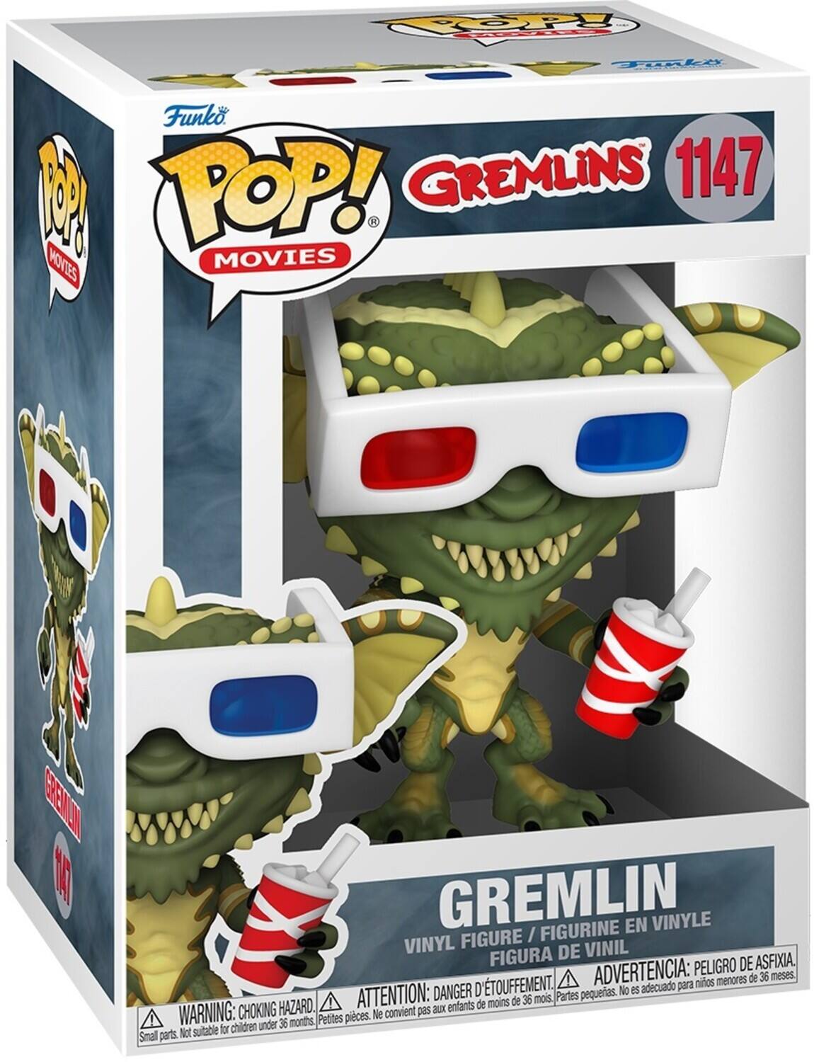 Funko, POP! Movies, Gremlins 1147, Gremlin figurine en vinyle, Figure / figurine en vinyle, figura de vinil, Peligro de asfixia d'etouffement, Advertencia: niños menores de 36 meses, Danger d'étouffement, Attention: danger d'étouffement, Petites pièces. Ne convient pas aux enfants de moins de 36 mois, Partes pequeñas. No es adecuado para niños menores de 36 meses, Choking hazard, Warning: choking hazard, Small parts. Not suitable for children under 36 months.