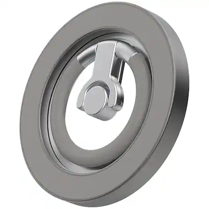 Front. Dteck - Double Sided Mag Safe Magnetic Ring Stand for Apple iPhone 17 Pro Max Metal Foldable Phone Holder 360° Rotation Stand - Gray.