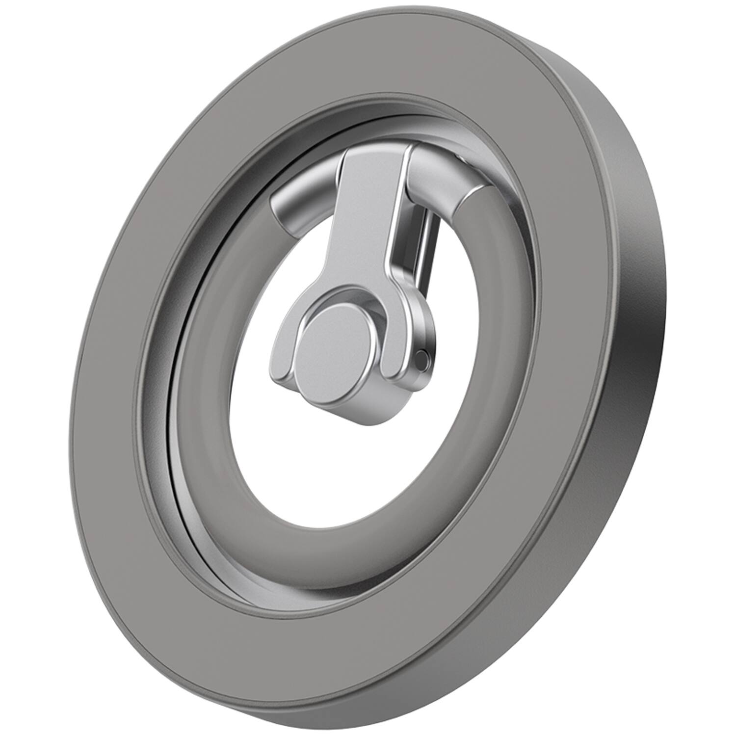 Front. Dteck - Double Sided Mag Safe Magnetic Ring Stand for Apple iPhone 17 Pro Max Metal Foldable Phone Holder 360° Rotation Stand - Gray.