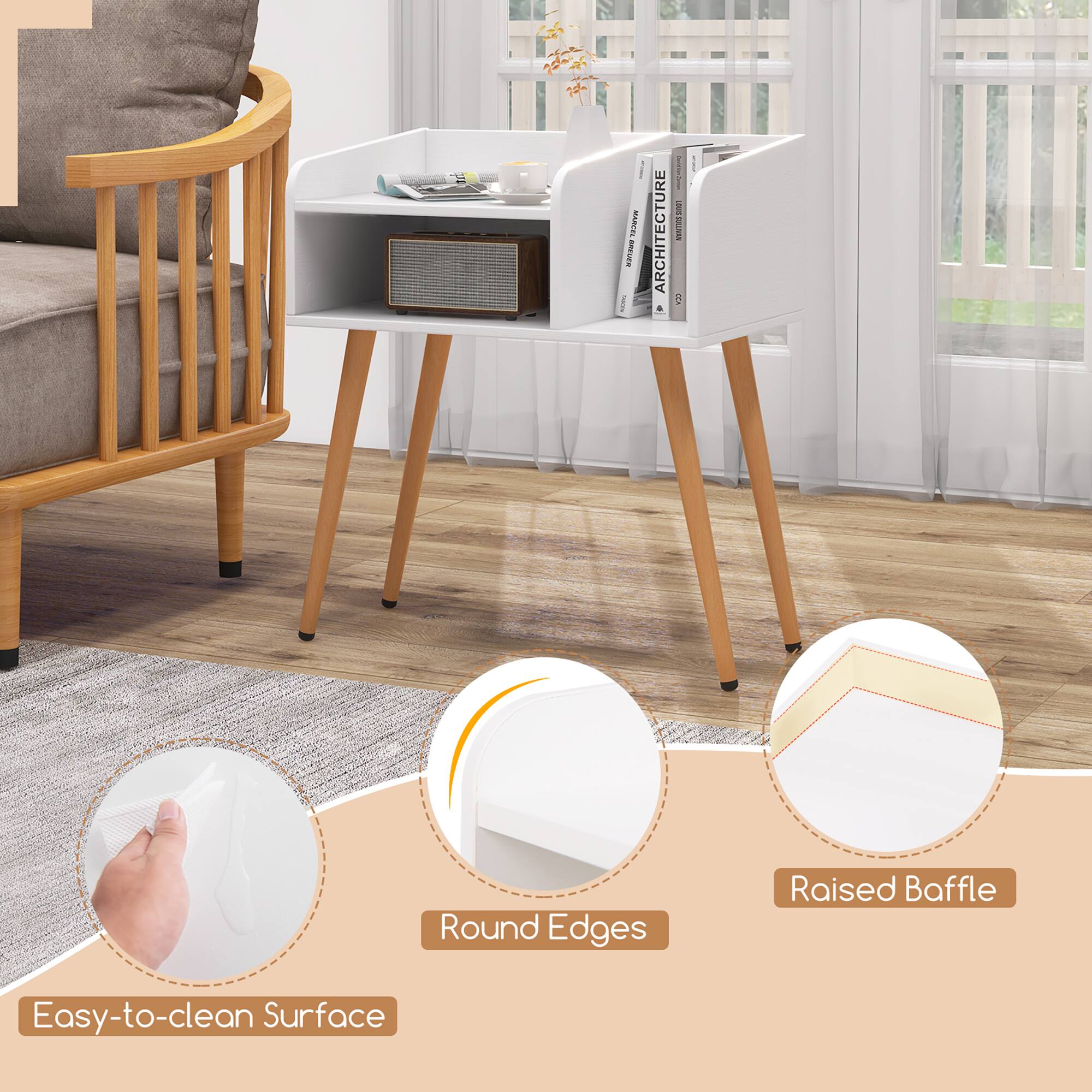 I MARIEL n i ARCHITECTURE . I i Round Edges Raised Baffle Easy-to-clean Surface