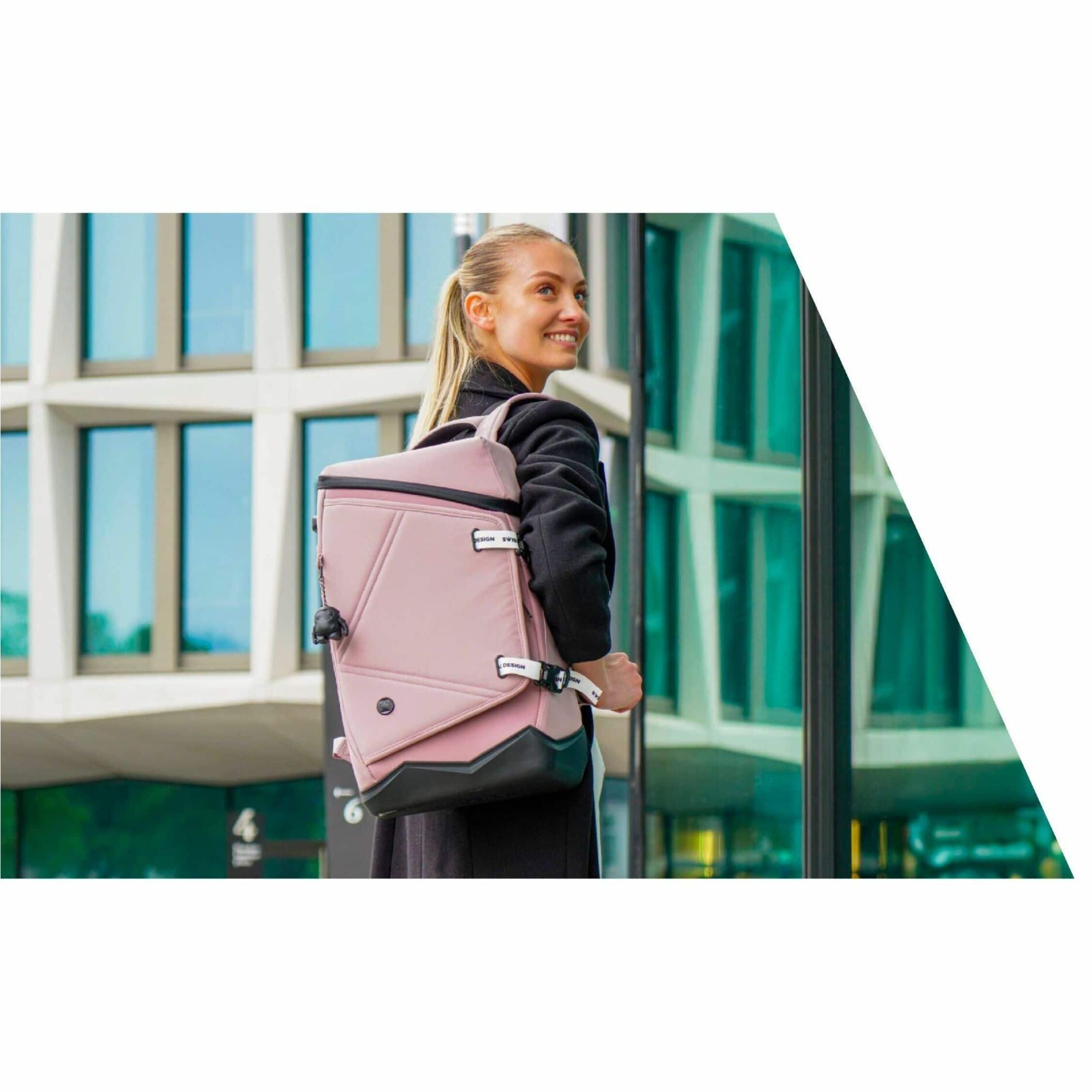 Alt View 40. Swissdigital Design - SEON L+ TSA-Friendly Backpack With USB Charging Port RFID Protection and Fits Up to 16″ Laptop - Lotus.