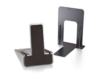 Alt View 2. Officemate - Steel Book Ends, 9"H - Black.