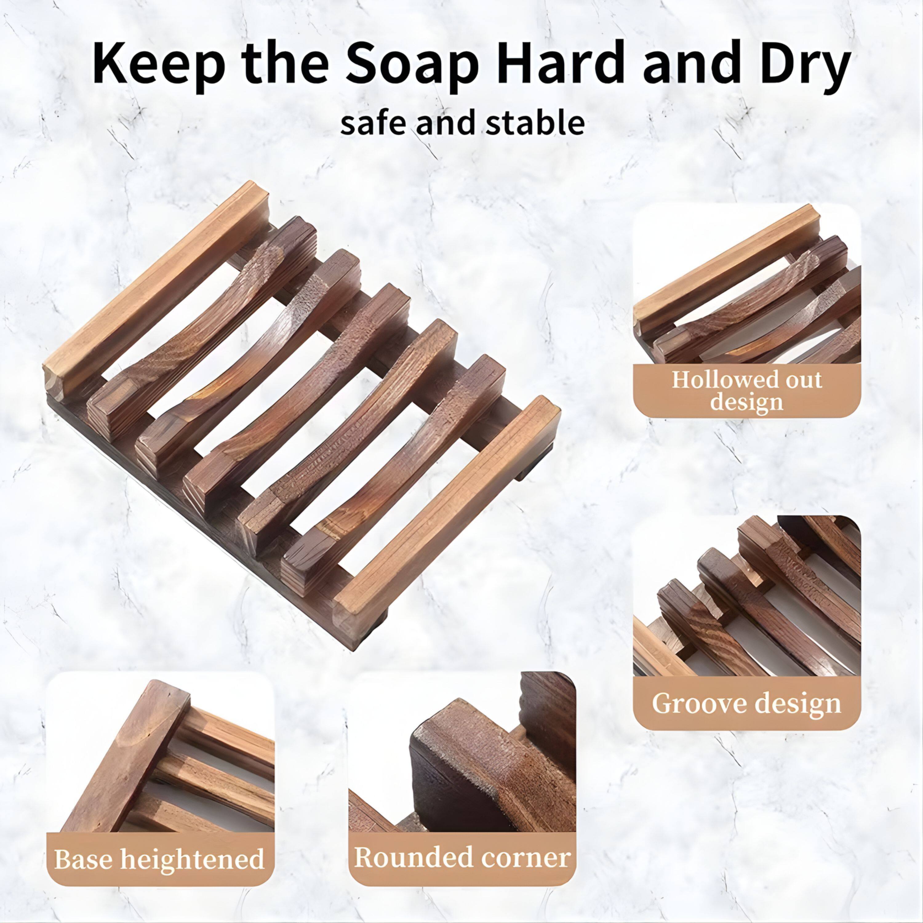 Keep the Soap Hard and Dry  
safe and stable  

- Hollowed out design  
- Groove design  
- Base heightened  
- Rounded corner
