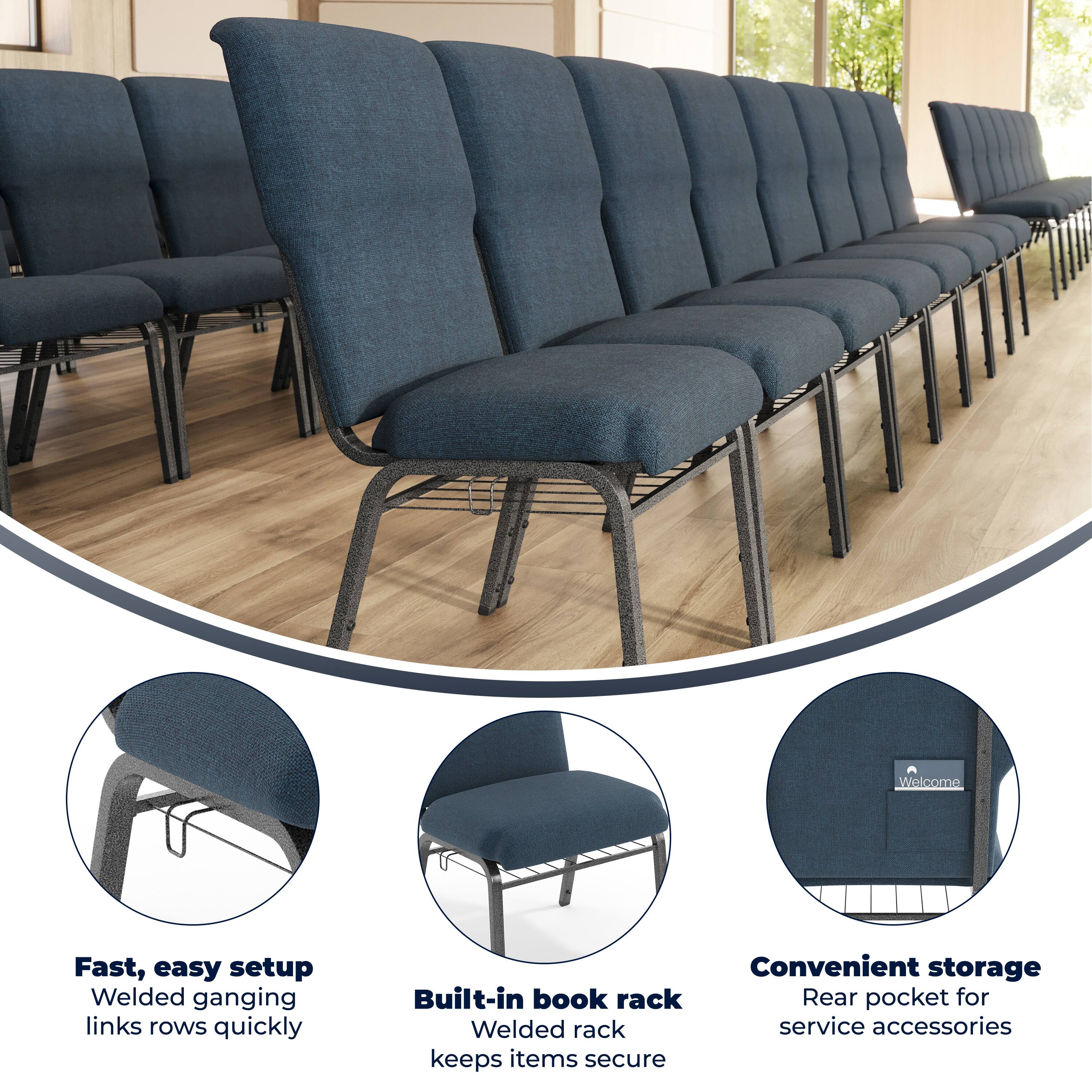 Welcome

Fast, easy setup
Welded ganging links rows quickly

Built-in book rack
Welded rack keeps items secure

Convenient storage
Rear pocket for service accessories