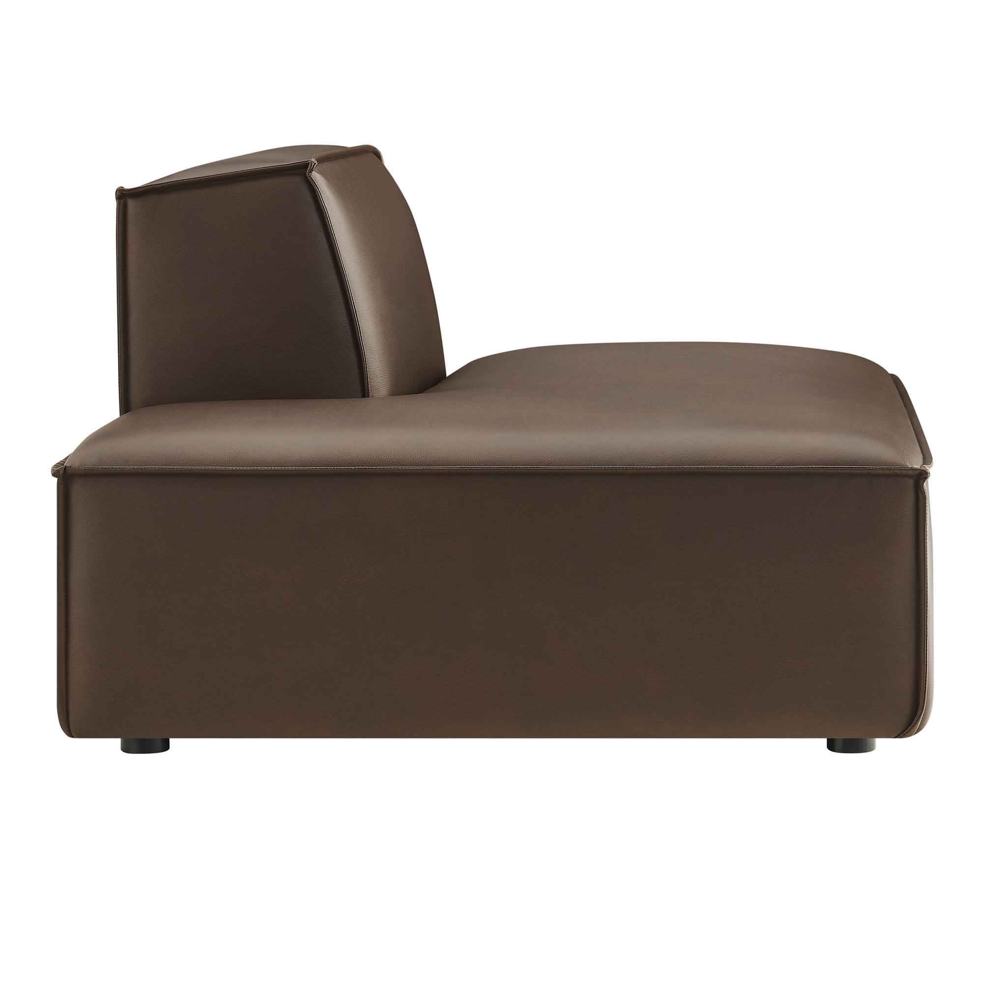 Back. Modway - Restore Vegan Leather Left-Facing Armless Modular Chaise by Modway - Espresso.