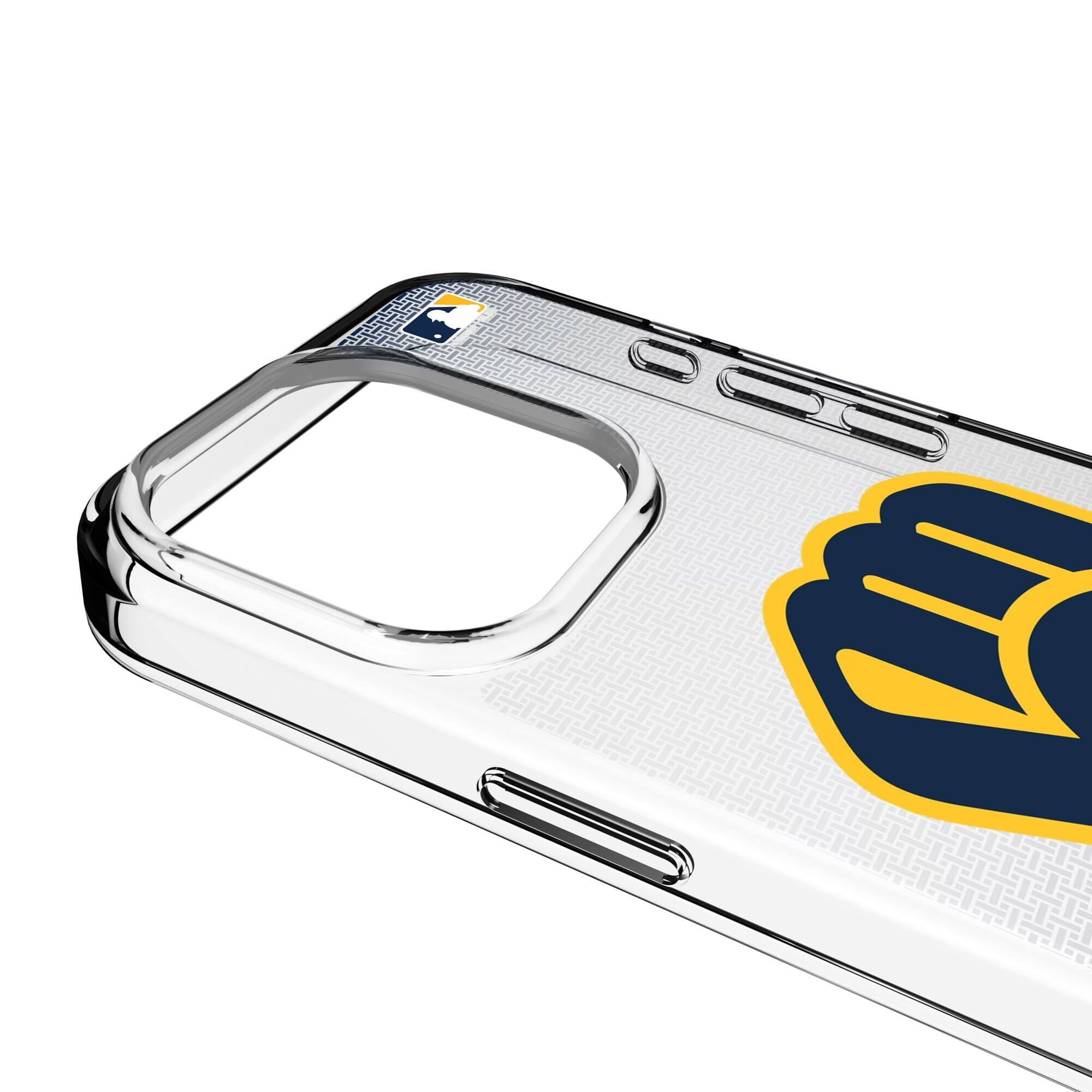 Alt View 2. Keyscaper - Linen Logo iPhone Clear Case - 14 Plus - Multicolor.