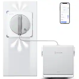 ECOVACS Robotics - WINBOT W2S Omni Window Cleaning Robot with 6-in-1 Portable Station, Dual Power, Edge Precision Cleaning, 12-Level Safety - White
