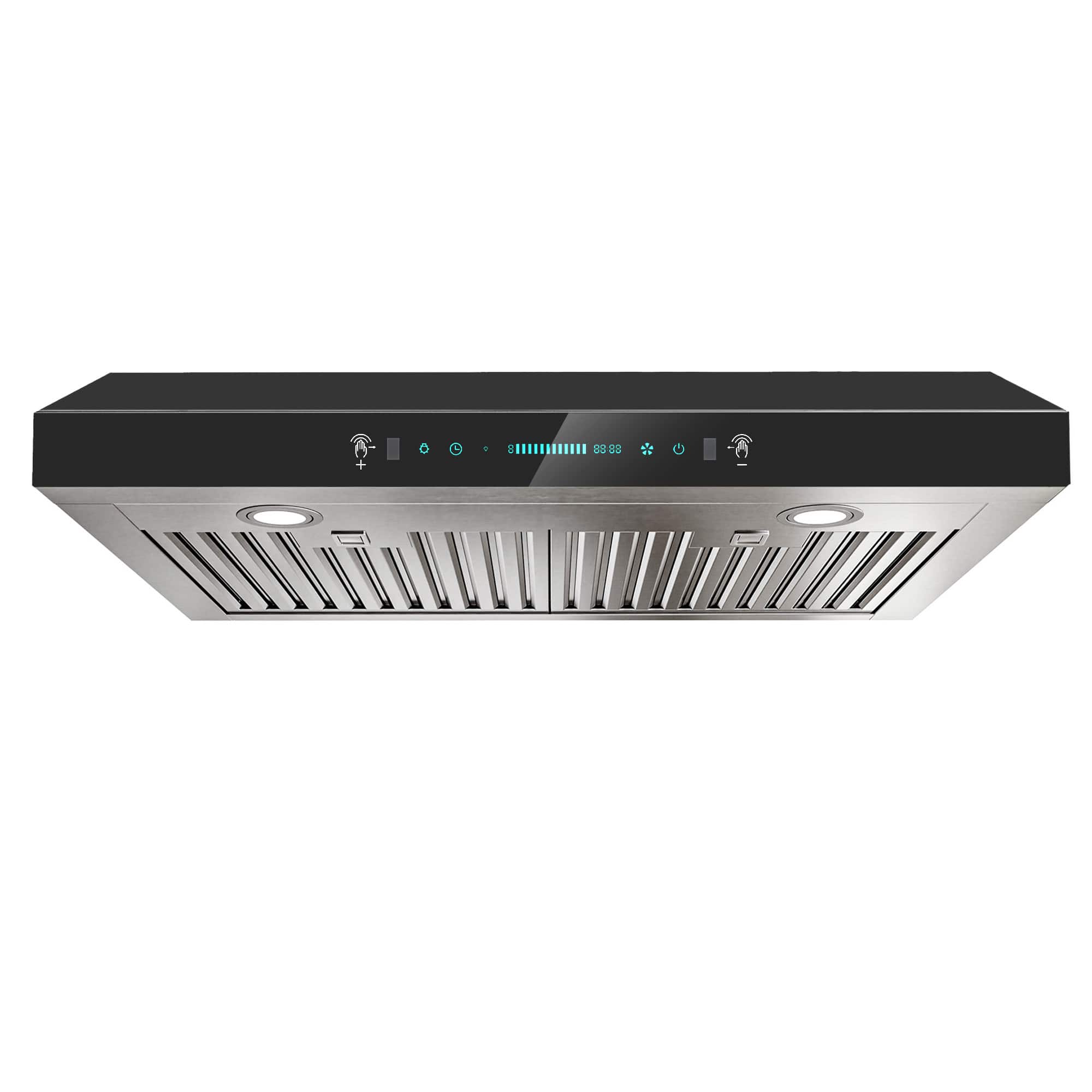 Onefly - 30 inches - Externally Vented - Under cabinet Range Hood - Black Tempered Glass