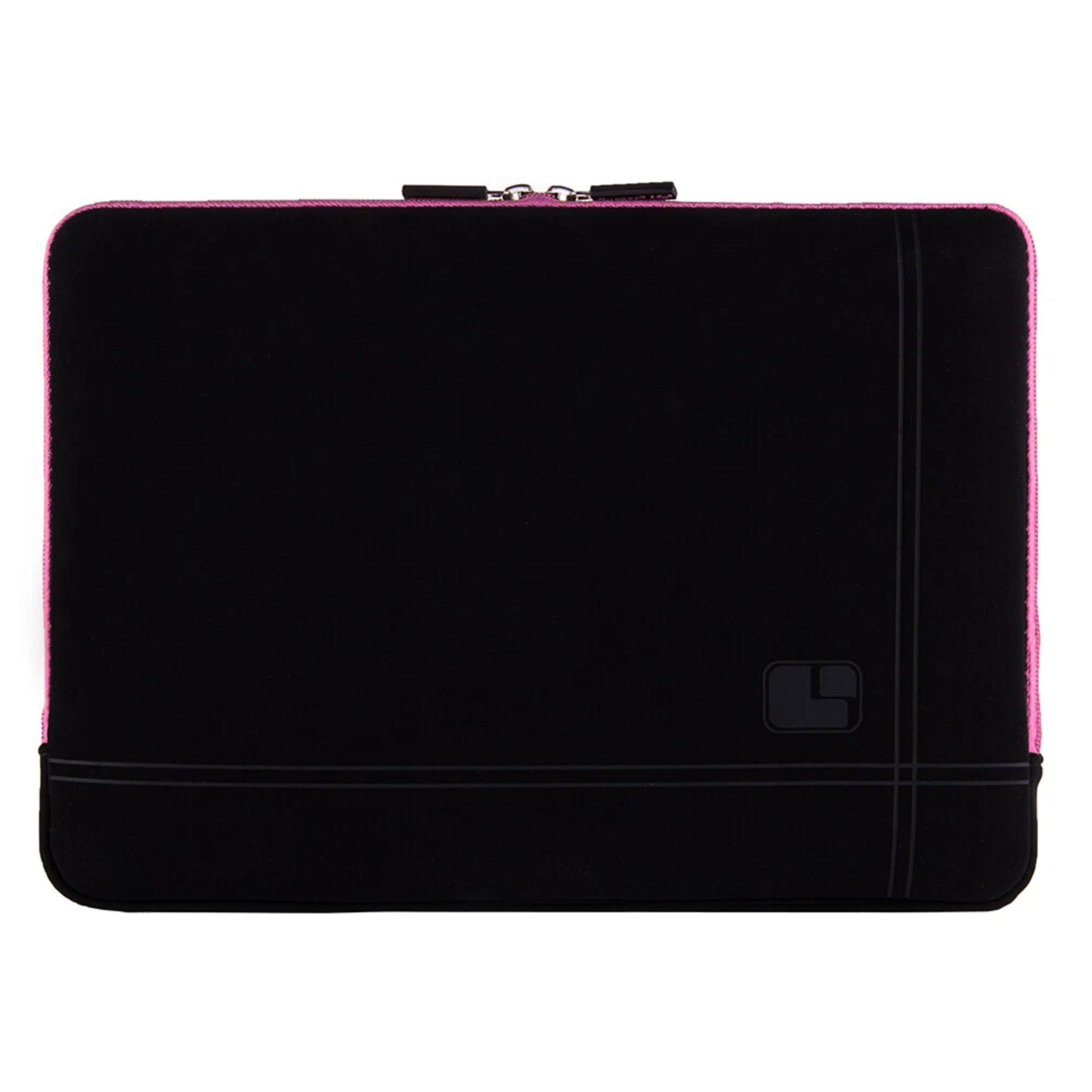 Angle. Kitcheniva - Padded Laptop Microsuede Sleeve Case Zip Bag For 13" Laptop Black/Pink - Black/Pink.