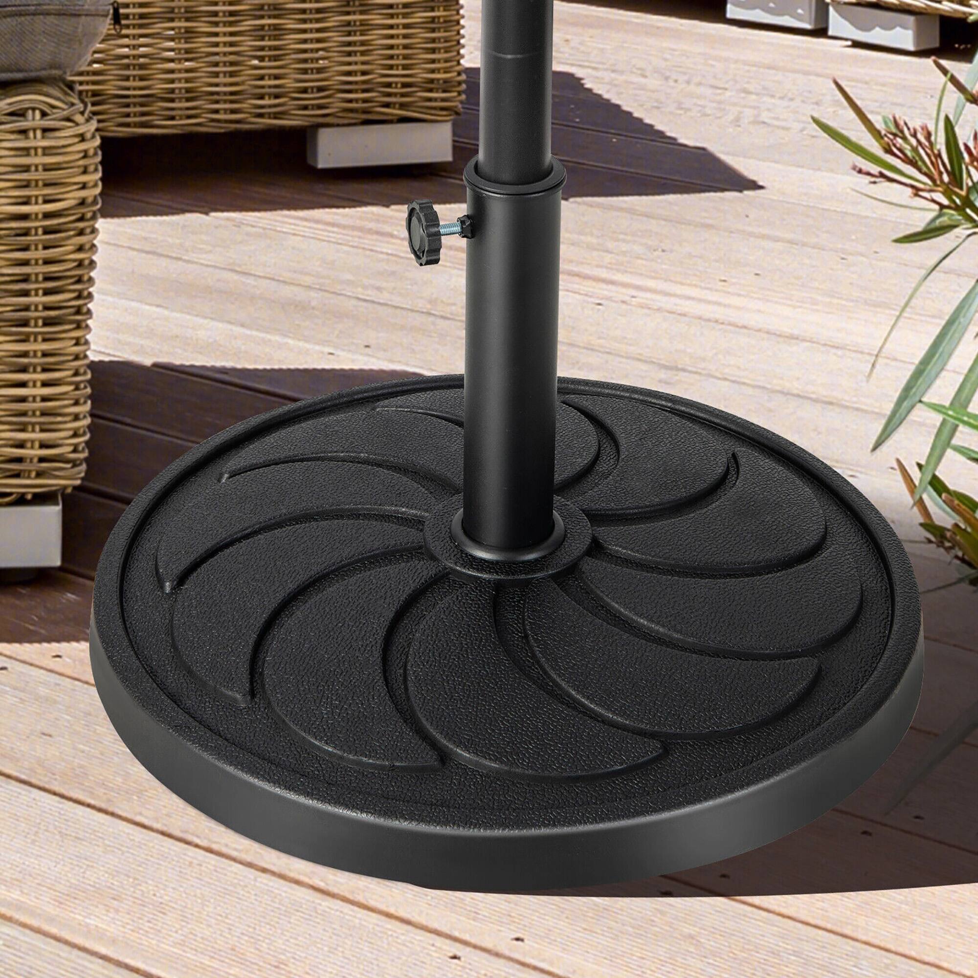 Alt View 4. Gymax - Gymax 40 lbs Patio Round Umbrella Weighted Base Heavy-Duty Table Market Stand Outdoor - Black.