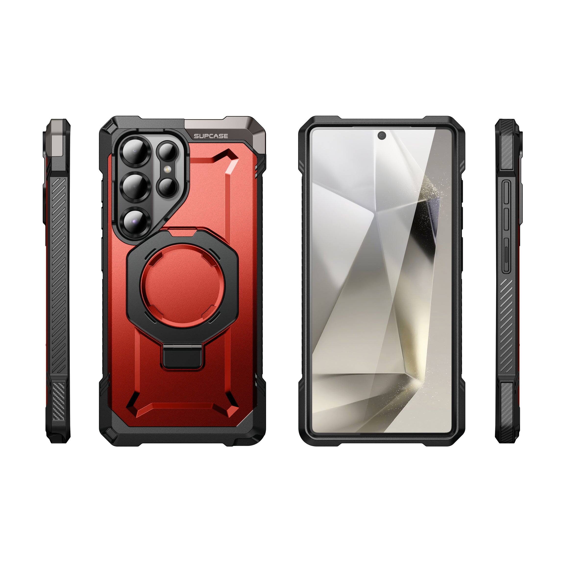 Alt View 8. SUPCASE - Galaxy S25 Ultra UB Grip MagSafe Phone Case - Red.