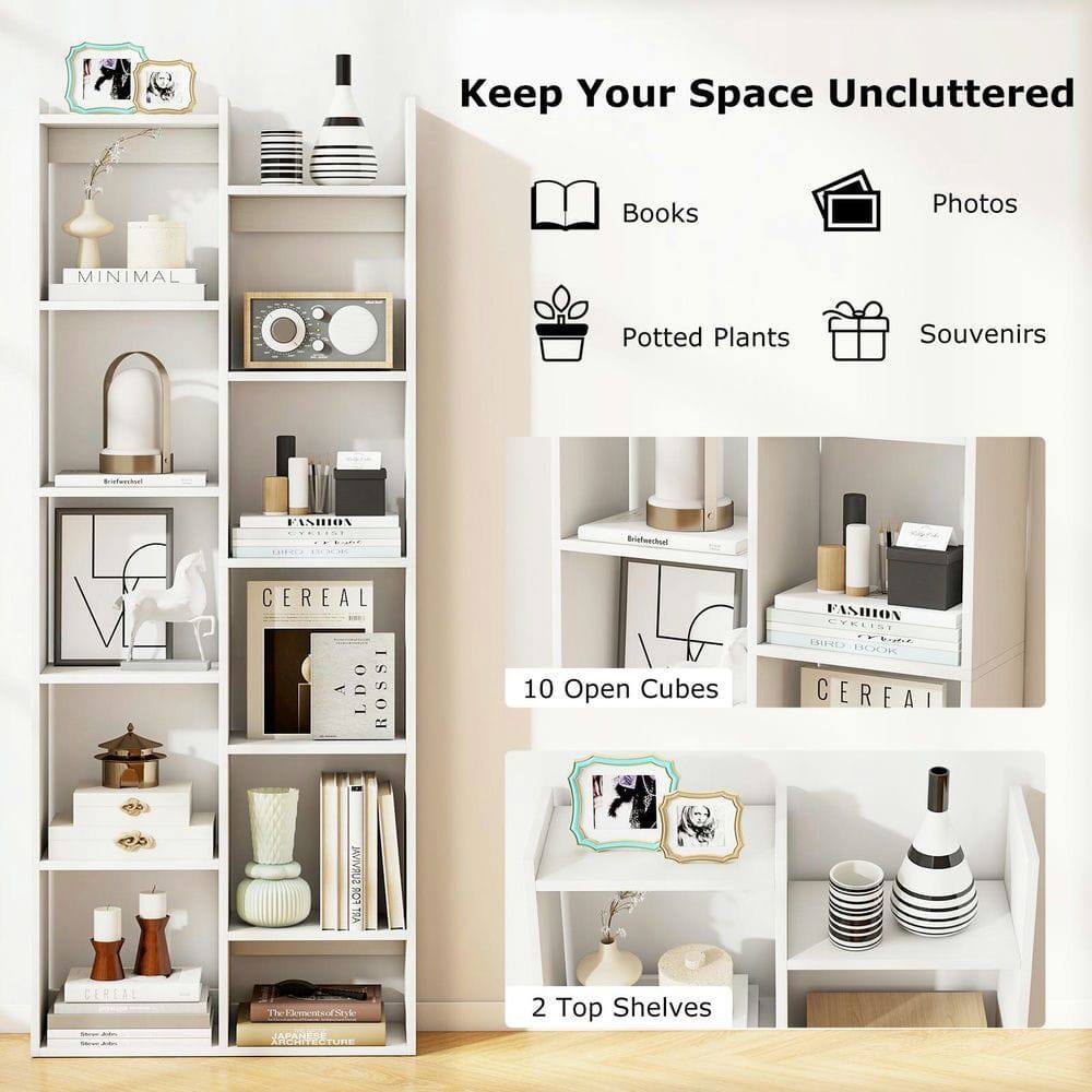 Keep Your Space Uncluttered

- Books
- Photos
- Potted Plants
- Souvenirs

10 Open Cubes

2 Top Shelves