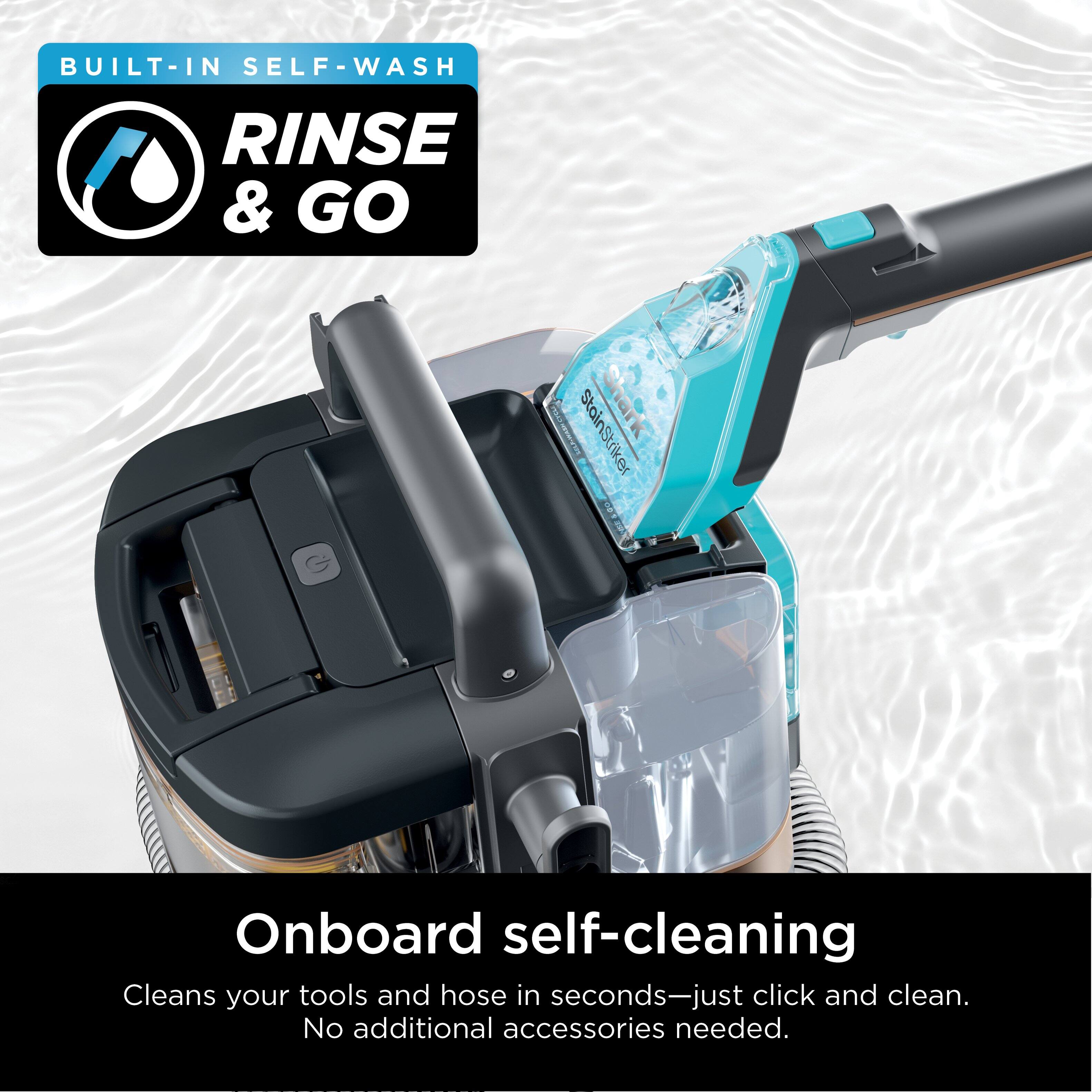 Built-In Self-Wash Rinse & Go G Stain 1DU StainStriker Riker Onboard Self-Cleaning Cleans your tools and hose in seconds - just click and clean. No additional accessories needed.