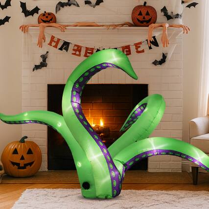 Front. Winado - 6.9 FT Halloween Inflatable Crawling Spider with Rotating LED for Outdoor Decoration - Multicolor.