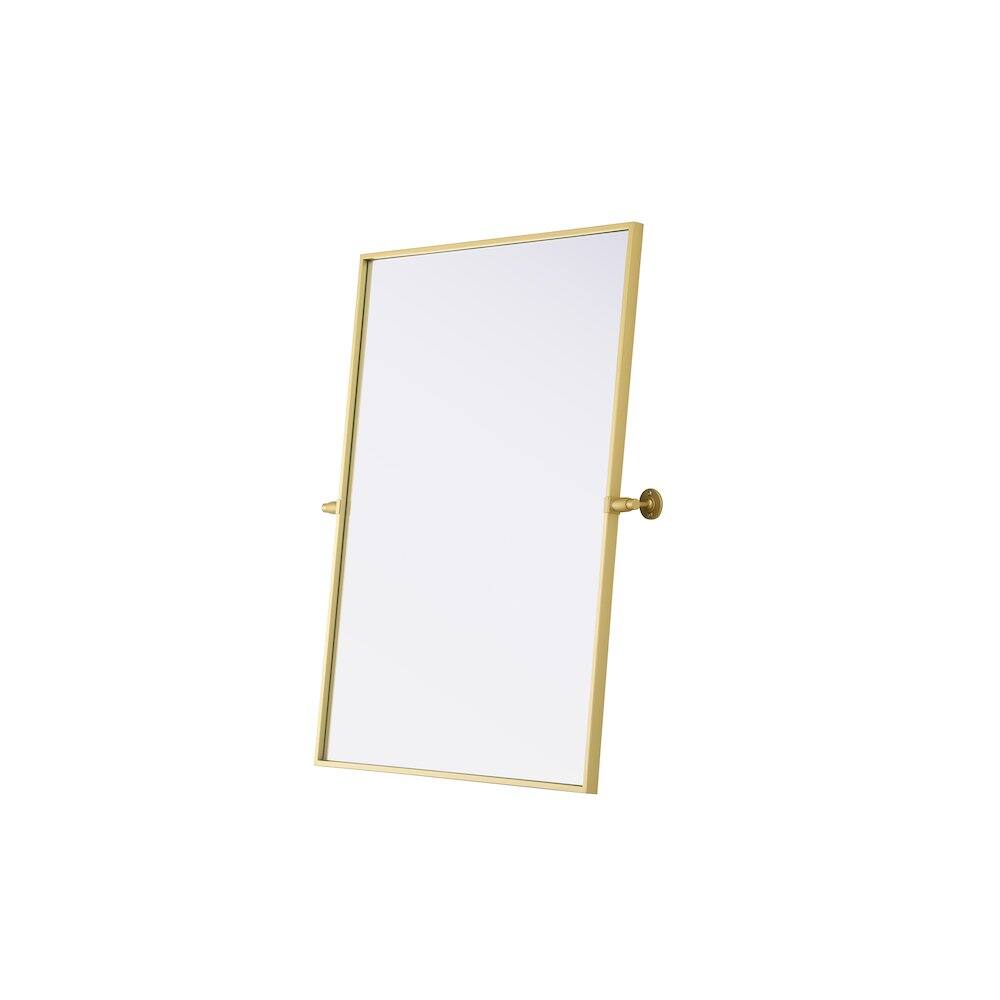 Alt View 3. Elegant Kitchen and Bath - Amoura 27X36 Pivot Mirror In Brass - Brass.