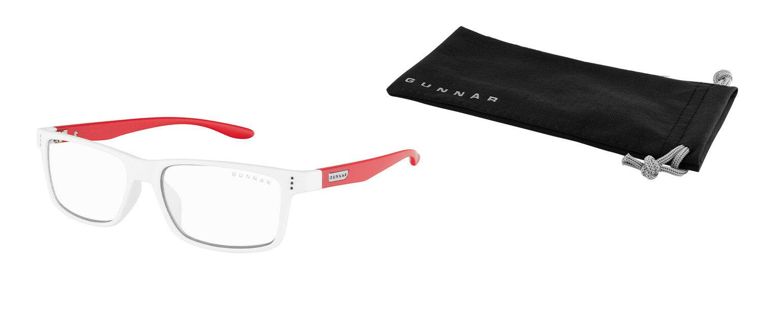 Alt View 9. GUNNAR - GUNNAR Gaming Glasses  - St. Jude Vertex, Red White, Amber Lens - Blue Light Blocking, Relieve Dry Eye, Anti Glare - Red/White.