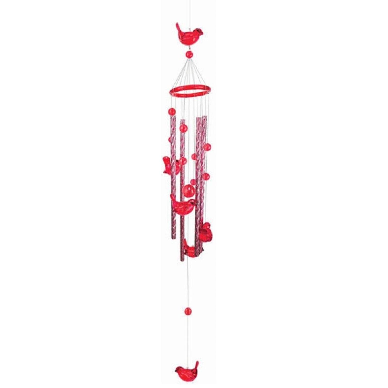 Front. Spoontiques - Red Cardinal Birds Acrylic Wind Chime Outdoor Garden Décor Backyard and Patio Decoration 33 inch.
