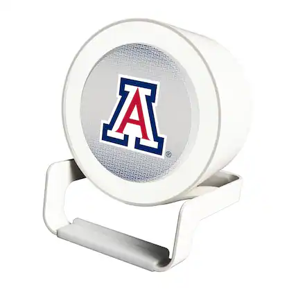 Front. Keyscaper - Arizona Wildcats Linen Print Nightlight Charger & Bluetooth Speaker - White.