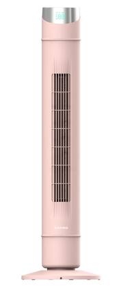 Electactic - 42 Inch Tower Fan with App & Remote Control, 12 Speeds, Temperature Display, Bladeless - Pink