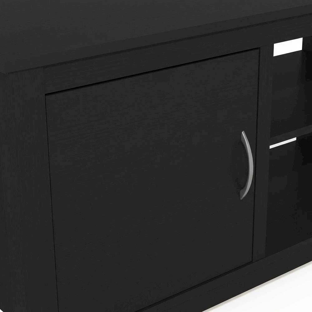Alt View 4. FurniFact - Wooden TV Stand for 65 Inch Screens with Storage and Modern Design - Black.