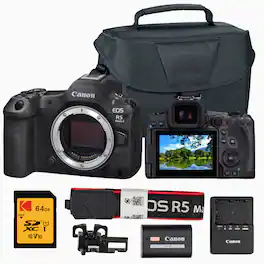 Canon - EOS R5 Mark II Digital Mirrorless Camera with Memory Card and Bag Bundle