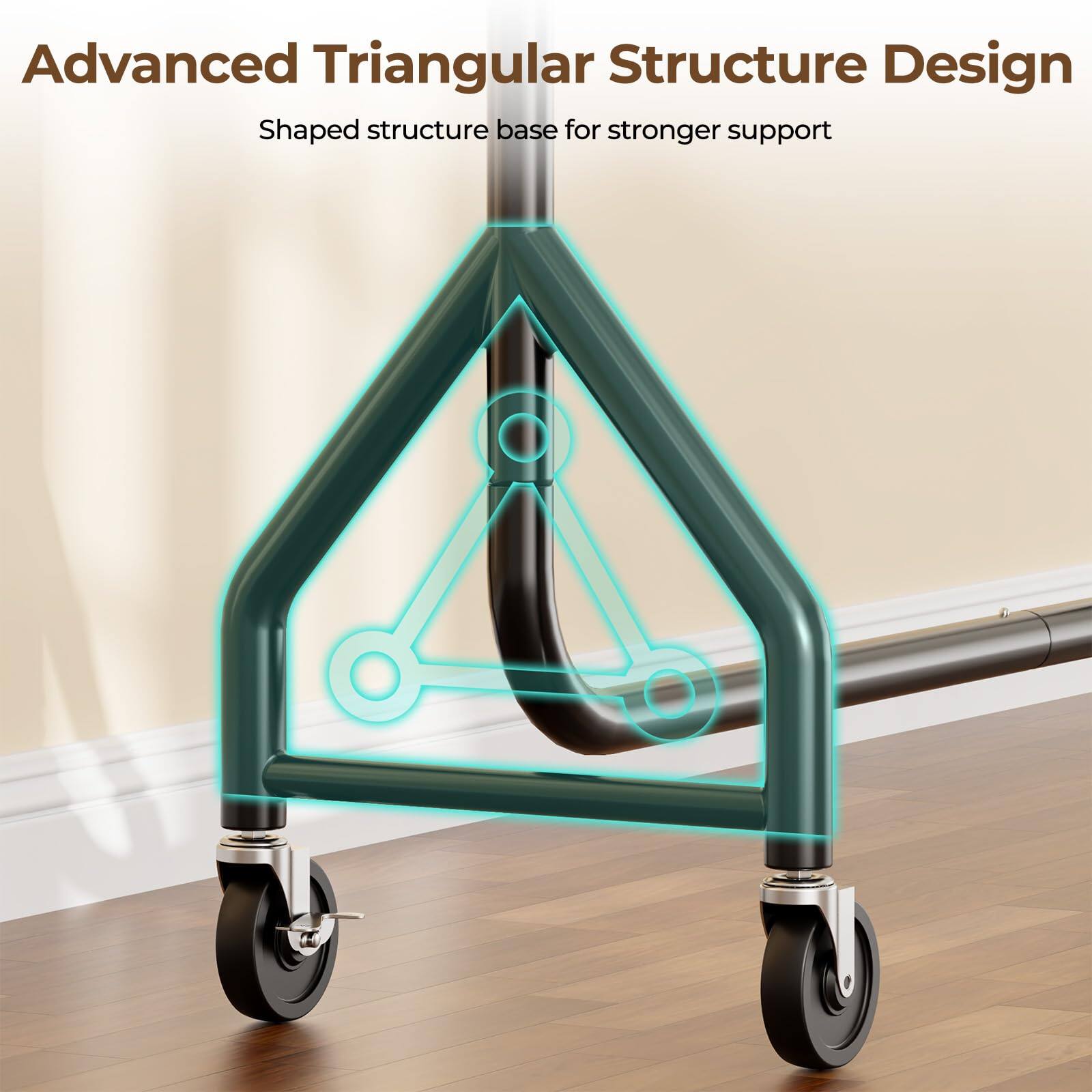 Advanced Triangular Structure Design  
Shaped structure base for stronger support