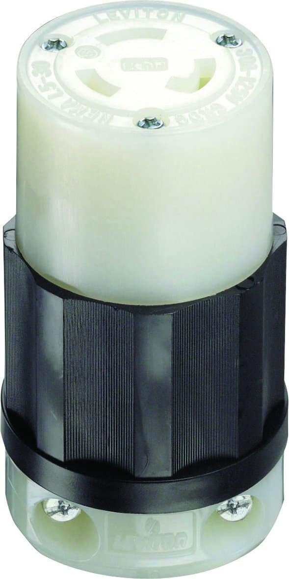 Leviton - Industrial Thermoplastic Curved Blade/Ground Locking Connector L5-30R - Black|White