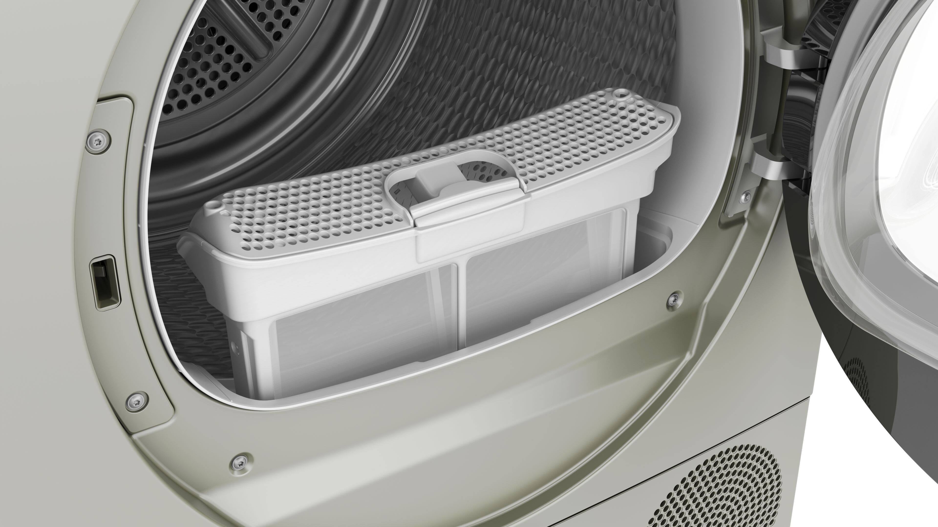 Alt View 21. Bosch - 800 Series 4 Cu. Ft. Stackable Smart Electric Dryer with Steam Restore - Pearl Steel.