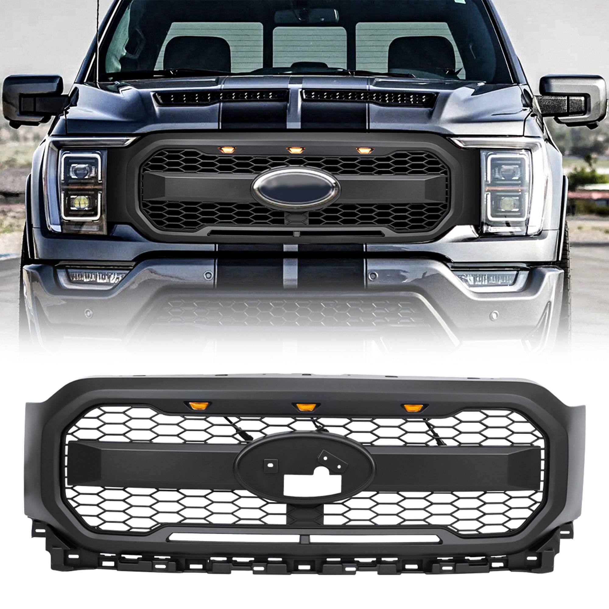 AMERICAN MODIFIED - Raptor Style Mesh Grill for 2021-2023 Ford F150 - Matte Black