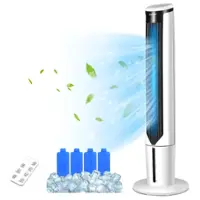 Costway 41'' Evaporative Air Cooler Quiet Cooling Oscillating Fan with Remote Control - White - Front_Zoom