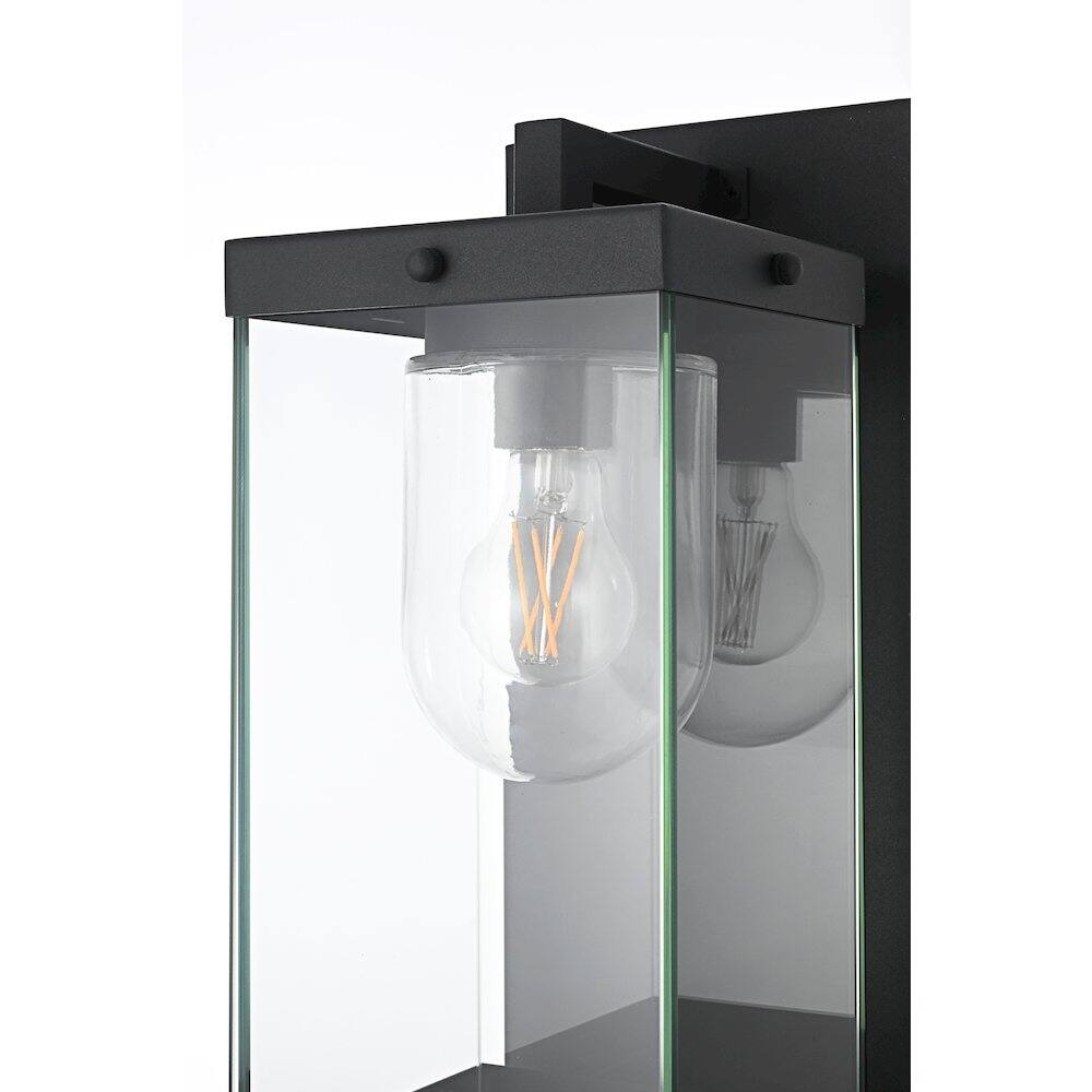 Alt View 2. Elegant Lighting - Keaton 7 Inch Outdoor Wall Sconce In Black - Black.