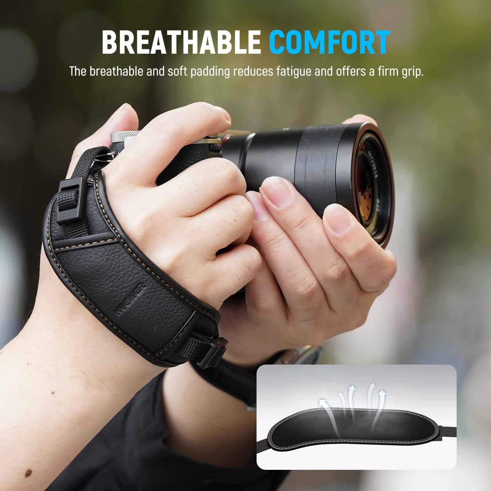 BREATHABLE COMFORT

The breathable and soft padding reduces fatigue and offers a firm grip.
